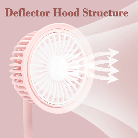 Cool Air Fan Desk Fan Battery Rechargeable Fan Air Colling Fan Small Electric Fan, Indoor Outdoor Summer Gift (Pink)