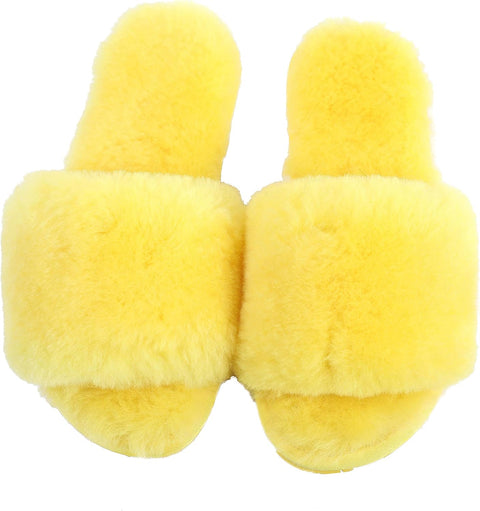 Boiled Wool Slippers Women Real Fur Slippers Open Toe House Slippers Luxury Slippers Dechic Slippers