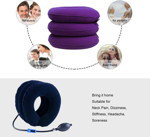 Cervical Neck Traction Device Inflatable Neck Stretcher, Easy to Use for Chronic Neck and Shoulder Pain Relief Traction Spine Alignment, Neck Cervical Brace