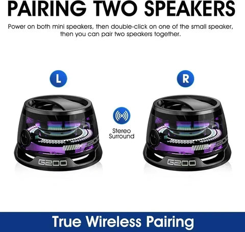 Bluetooth Speaker Portable G200 RGB Lighting Magnetic Speaker BT5.3 Mini Sound Box 7 Hours Playback Phone Holder