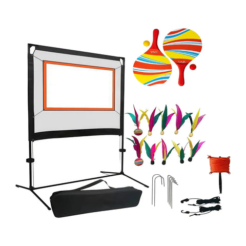 Badminton Net Set with Stand Rackets Shuttlecocks Versatile Easy Setup Court for Men Women Backyard Outdoor Beach Games Practice