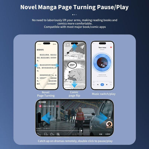 TIK TOK Wireless Page Shifter Tiktok Scroll Button Ring Fingertip Bluetooth Remote Control with Charging Case for Iphone Android Ipad Mobile Phones