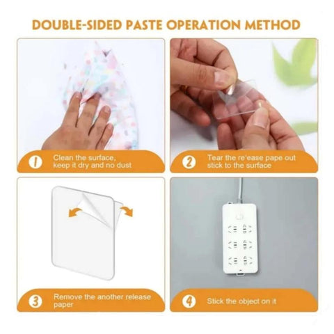 Portable Double Sided Rectangle Tape, 10Pcs High Viscosity Adhesive Tape, Multifunctional Sticky Tape for Home & Office