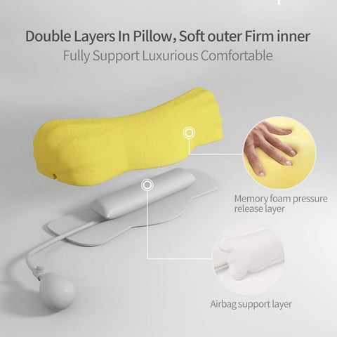 Cervical Neck Traction Pillow for Sleeping Neck Roll Pillow Neck Support Pillow for Neck Pain Relief Adjustable Vibrating Massage and Electric Heat Therapy