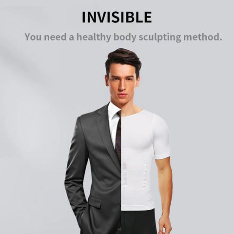 Men'S Slimming Body Shapewear Posture Vest Tummy Abdomen Corrector Compression Body Modeling Fat Burner Chest Tummy Shirt Corset