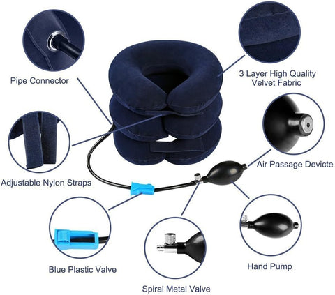 Cervical Neck Traction Device Inflatable Neck Stretcher, Easy to Use for Chronic Neck and Shoulder Pain Relief Traction Spine Alignment, Neck Cervical Brace